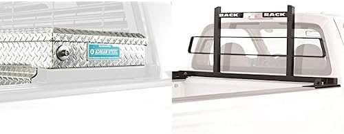 RealTruck BACKRACK Original Rack Frame + Hardware Kit for use w/ 21' Toolbox, Combo | Black, No Drill | 15004 & 30123TB | Fits 2015-2025 Ford F-150