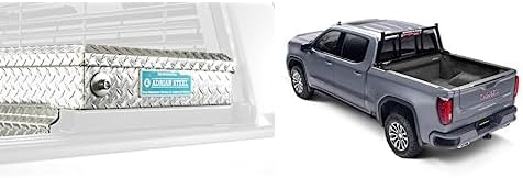 RealTruck BACKRACK Open Rack Frame + Hardware Kit for use w/ 21' Toolbox, Combo | Black, No Drill | 14900 & 30123TB | Fits 2015-2025 Ford F-150