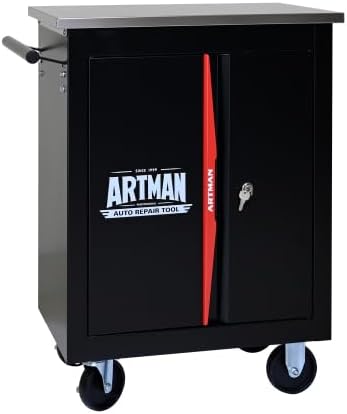 Movable Lockable Double Door Partition with Lock Multi-Functional Hardware Storage Tool Car Auto Repair Locker-Blak&Blue