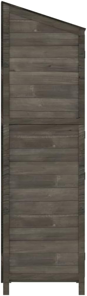 Wooden Garden Storage Shed, Solid Wood Fir Outdoor Storage Cabinet, Garden Wood Tool Shed, Outside Wooden Shed Organizer for Yard, Patio, Deck and Porch, Anthracite 21.7'x20.5'x68.7'