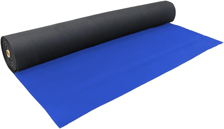 Boxer 27' x 60' Neoprene Floor Runner - Anti-Slip Resistance - Reusable Floor Protection - for Moving, Business, Home, Garage – Blue