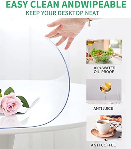 Round Clear Chair Floor Protector, Heavy Duty Waterproof Anti-Slip Carpet Mat, 1.5mm Thick Carpet Mat, Transparent Pads for Furniture Protection