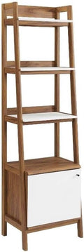 Modway Bixby Bookshelf Display Case, 21 Inch, Walnut White