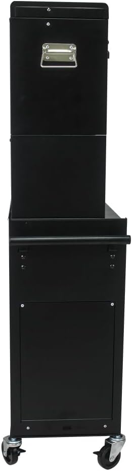 Tool Cabinet on Wheels, 6-Drawer Lockable Rolling Tool Chest w/ 4 Universal Wheels, 2 in 1 Detachable Tool Box Storage Organizer for Garage Workshop Repair Shop, Black