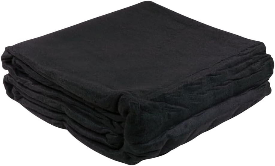 Mytee Products 2 Pack 7'x13' Black Pre Tarp Blanket with Grommets for Tarp & Cargo Load & Protection - Heavy Duty Textile Moving Blankets for Packing & Shipping Furniture - Non-Abrasive Surface