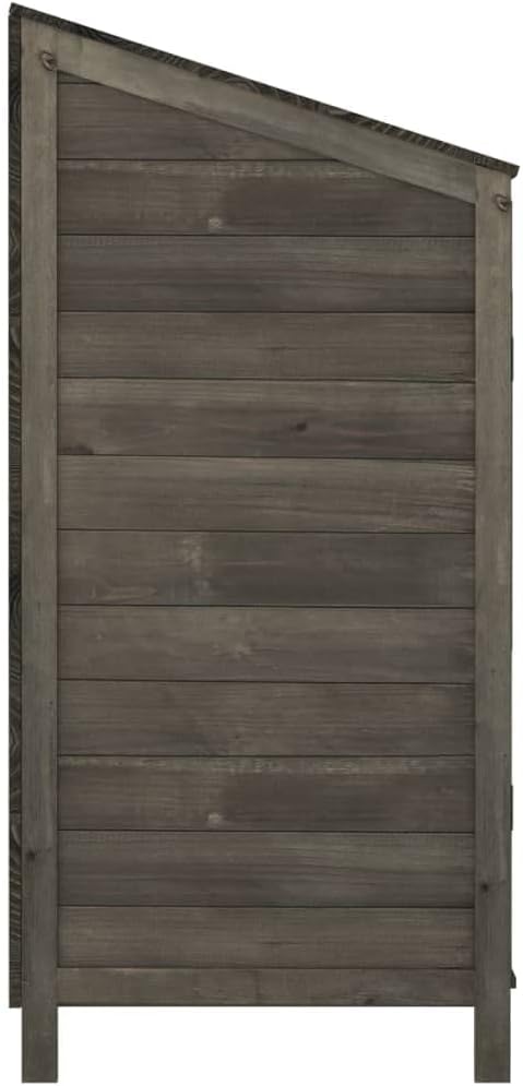Wooden Garden Storage Shed, Solid Wood Fir Outdoor Storage Cabinet, Garden Wood Tool Shed, Outside Wooden Shed Organizer for Yard, Patio, Deck and Porch, Anthracite 40.2'x20.5'x44.1'