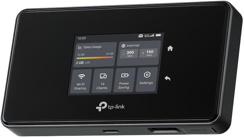 TP-Link 5G Mobile Hotspot M8550 | Tri-Band AXE3600 Wi-Fi 6E Portable Wi-Fi Router for Travel | Two-Modes in One | Support Up to 32 Devices | Nano SIM Card Slot | Support AT&T, T-Mobile, Verizon