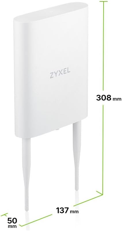 Zyxel WiFi 7 Wireless Access Point | BE5100 | Outdoor IP55 Protection | 2.5Gb 4-Stream Dual-Radio | Smart Mesh MLO | PoE Injector Included | Nebula App/Cloud or Standalone | TAA Compliant | NWA55BE