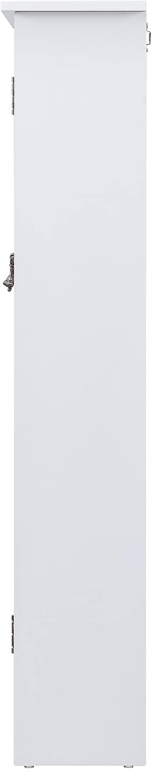 SEI Furniture - Window Pane Media Cabinet - White - Transitional Design, White Glass and Wood - Ideal for Home Office, Living Room (MS1075)