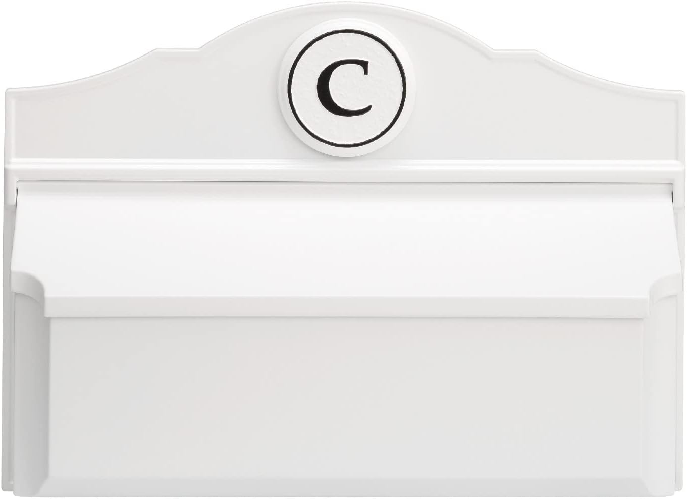 Whitehall Custom Wall Mount Mailbox Package - Mail Box with Monogram, Sand Cast Aluminum, Classic Design White Personalized in Black