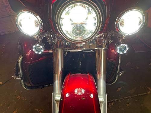 Eagle Lights 2 Inch Infinity Beam Front and Rear LED Turn Signal Kit w/Running LED Light Ring Covers for Harley Davidson Motorcycles - Black / 1157 Front / 1156 Rear