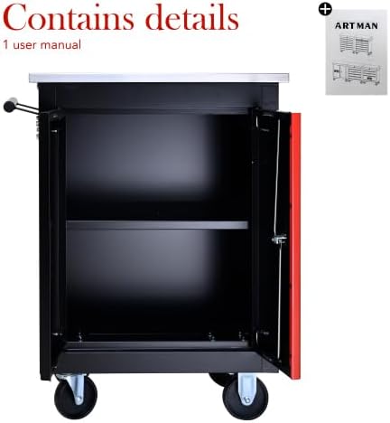 Movable Lockable Double Door Partition with Lock Multi-Functional Hardware Storage Tool Car Auto Repair Locker-Blak&Blue