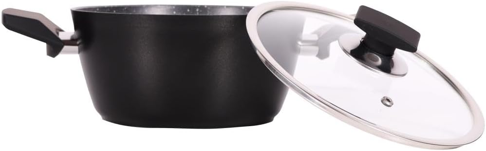 Serenk Pots and Pans Set Stainless Steel, Non Stick, 7 Pieces, Non Toxic Cokware, Induction Cookware, w/Pots & Pans & Saucepans, Cooking Sets Pots and Pans (Granite 7 Pc Set)