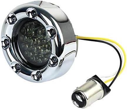 Eagle Lights 2 Inch Infinity Beam Front and Rear LED Turn Signal Kit w/Running LED Light Ring Covers for Harley Davidson Motorcycles - Chrome / 1157 Front / 1156 Rear