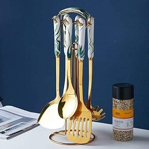 Kitchen Utensils Set, Cooking Utensils Set Stainless Steel Kitchen Tools Thicken Anti-scalding Spatula Fried Shovel Egg Fish Frying Pan Scoop Spatula Cooking Utensils