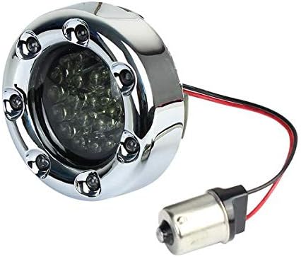 Eagle Lights 2 Inch Infinity Beam Front and Rear LED Turn Signal Kit w/Running LED Light Ring Covers for Harley Davidson Motorcycles - Chrome / 1157 Front / 1156 Rear