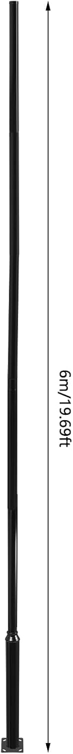 Street Light Pole 18.37ft Tall, Metal Light Poles for Outside with Full Set Accessories Solar Light Pole Split Street Lamp Post for Outdoor Street (Large and Small Poles 114 + 76 mm)