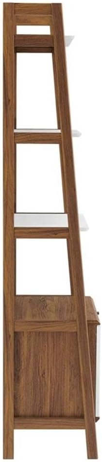 Modway Bixby Bookshelf Display Case, 21 Inch, Walnut White