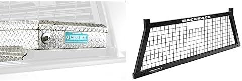 RealTruck BACKRACK Safety Rack Frame + Hardware Kit for use w/ 21' Toolbox, Combo | Black, No Drill | 10900 & 30123TB | Fits 2015-2025 Ford F-150