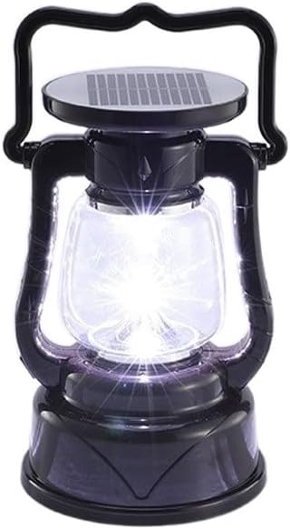 Vintage Outdoor Portable 1W LED Solar Emergency Bollard Column Lamp Vintage Landscape Villa Patio Lawn Acrylic Pillar Post Lantern External Garden Camping Portable Stigma Light Pathway