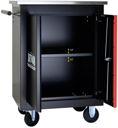 Movable Lockable Double Door Partition with Lock Multi-Functional Hardware Storage Tool Car Auto Repair Locker-Blak&Blue