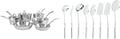 Viking Culinary Contemporary 3-Ply Stainless Steel Cookware Set, 10 Piece, Dishwasher, Oven Safe & Culinary 304 Stainless Steel Kitchen Utensil Set, Ergonomic Stay-Cool Handles