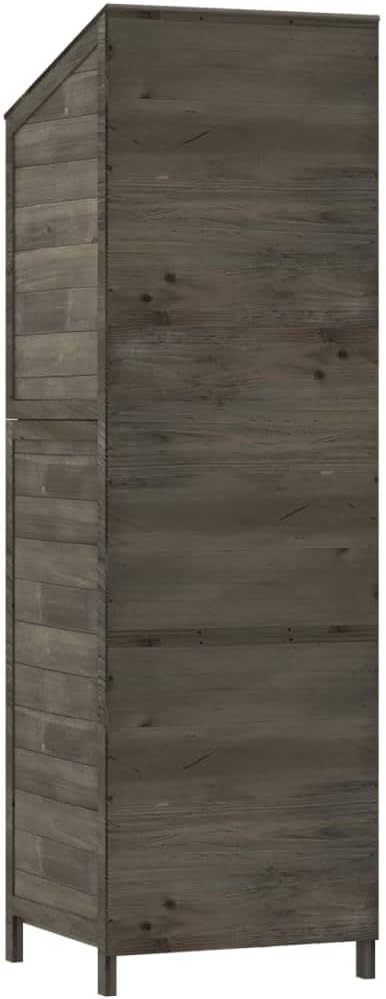 Wooden Garden Storage Shed, Solid Wood Fir Outdoor Storage Cabinet, Garden Wood Tool Shed, Outside Wooden Shed Organizer for Yard, Patio, Deck and Porch, Anthracite 21.7'x20.5'x68.7'