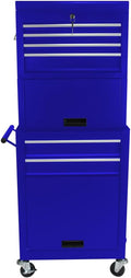 Tool Cabinet on Wheels, 6-Drawer Lockable Rolling Tool Chest w/ 4 Universal Wheels, 2 in 1 Detachable Tool Box Storage Organizer for Garage Workshop Repair Shop,BLUE (Blue + Steel)