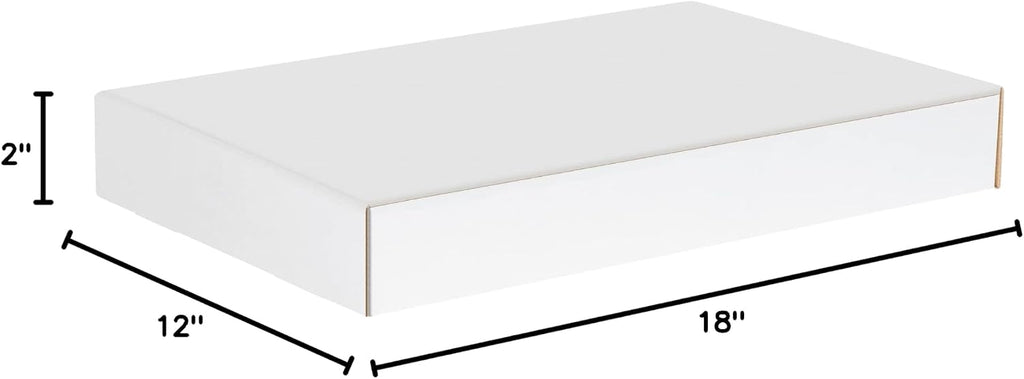 Box USA 18 Deluxe Shipping Boxes 18L x 12W x 2H, 50-Pack - White Box Mailers for Packaging, Storage, Gifts or Bulk Business Orders