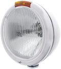 United Pacific 30395 Headlight, RH/LH, 7', Round, Chrome Housing, H4 Bulb, with Incandescent Amber Turn Signal Light