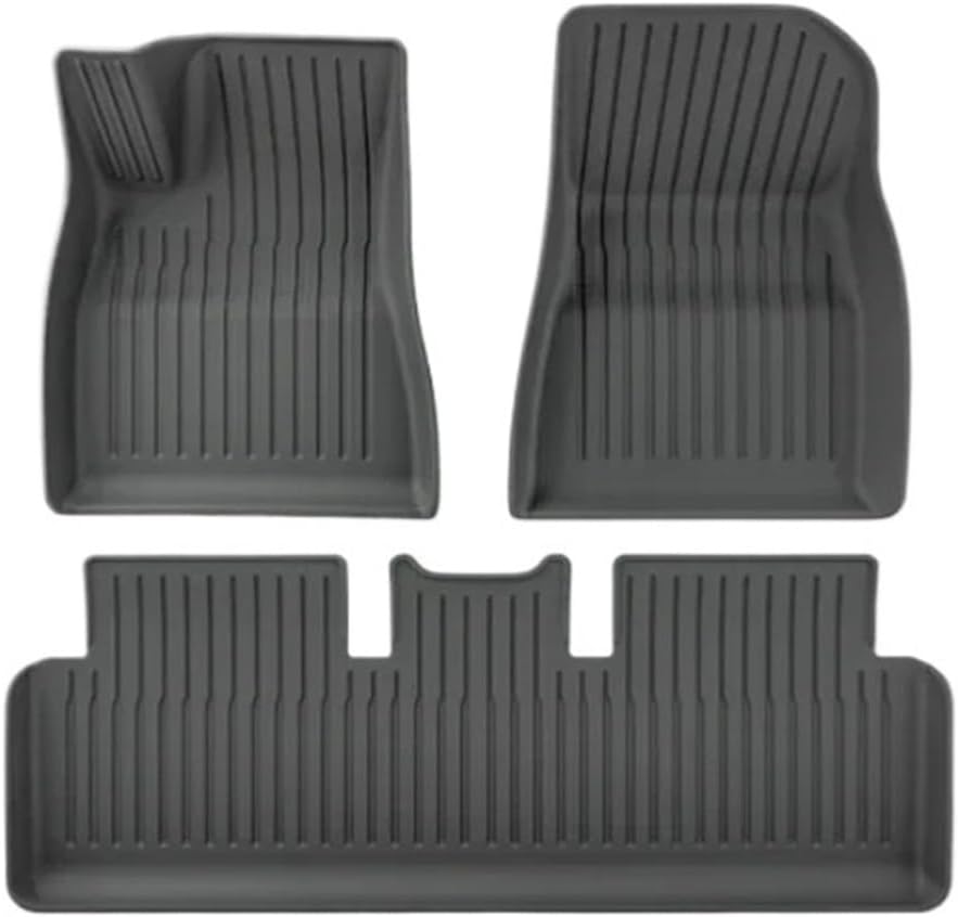 Compatible with Tesla Model 3 Highland 2024 TPE Floor Mats All Weather Front Rear Cargo Liner Mat Waterproof Anti-Slip Mats Accessories(Blue,Highland 2024)