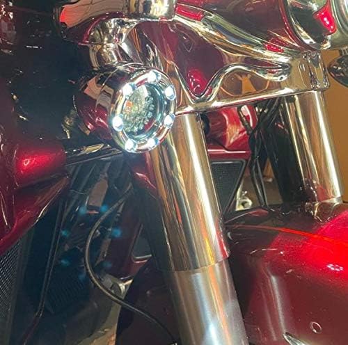 Eagle Lights 2 Inch Infinity Beam Front and Rear LED Turn Signal Kit w/Running LED Light Ring Covers for Harley Davidson Motorcycles - Black / 1157 Front / 1156 Rear