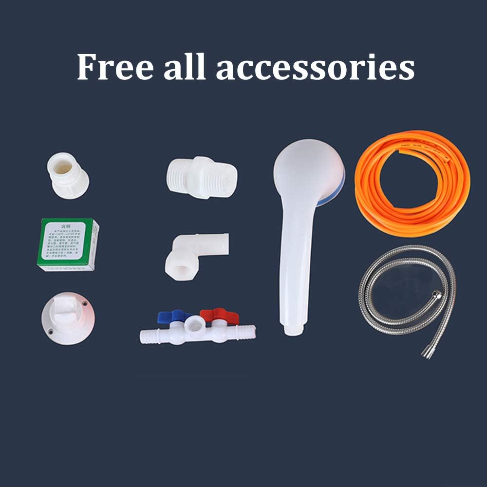 Outdoor Camping Tank Plastic Storage Water Container, Summer Home Bath Shower Bucket Emergency Storage Water Tank with Shower Head and Hose, Travel Camping Solar Heating Hot Water Bucket