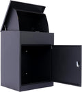 Package Delivery Box for Outside, Deck Boxes Outdoor Extra Large Mailbox Lockable Package Lock Box Steel Outdoor Package Box for Porch, 22.8'x17.3'x14.2' black