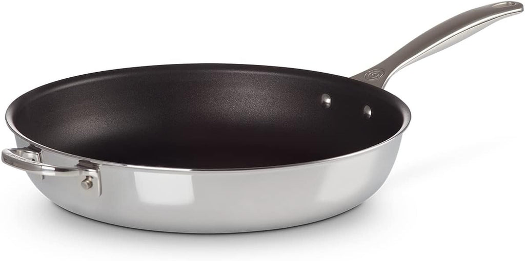 Le Creuset Tri-Ply Stainless Steel Nonstick 12.5' Deep Fry Pan with Helper Handle