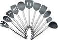 Silicone Kitchen Cooking Utensil Set, 11 Pieces Stainless Steel Silicone Kitchen Utensils Set, BPA Free Non-Toxic Silicone Cooking Utensils (Gray)