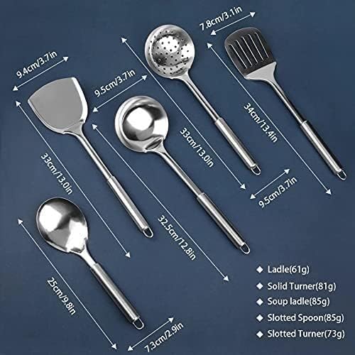 Kitchen Utensils Set, Cooking Utensils Set Stainless Steel Kitchen Cooking Utensil Set Cookware Colander Spoon Spatula Shovel Nonstick Cookware Set