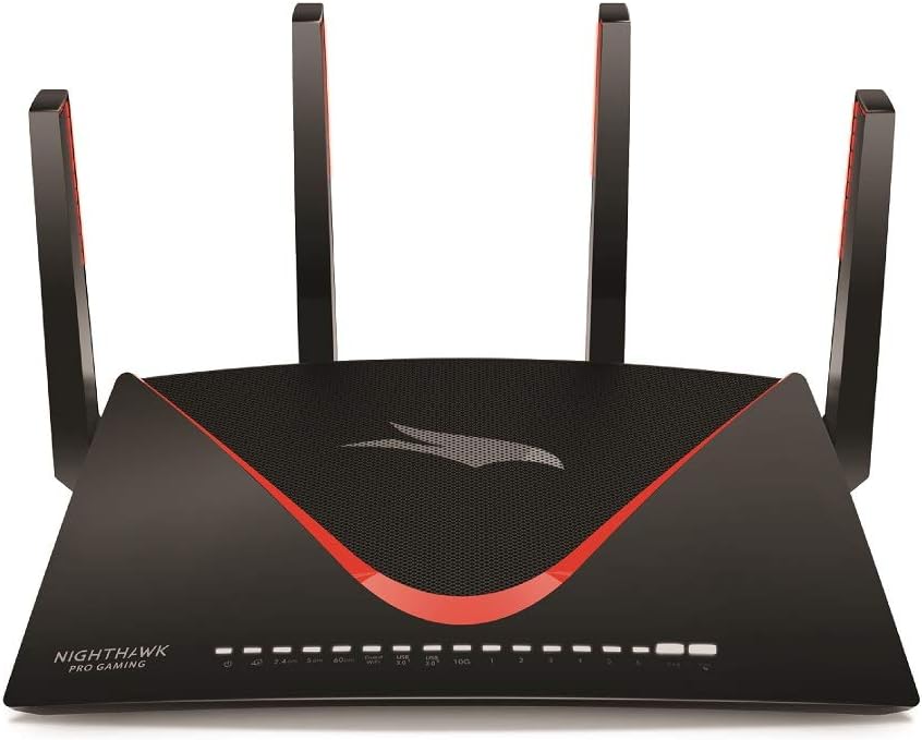 NETGEAR Nighthawk Pro Gaming XR700 WiFi Router with 6 Ethernet Ports and Wireless speeds up to 7.2 Gbps, AD7200, Optimized for The Lowest ping