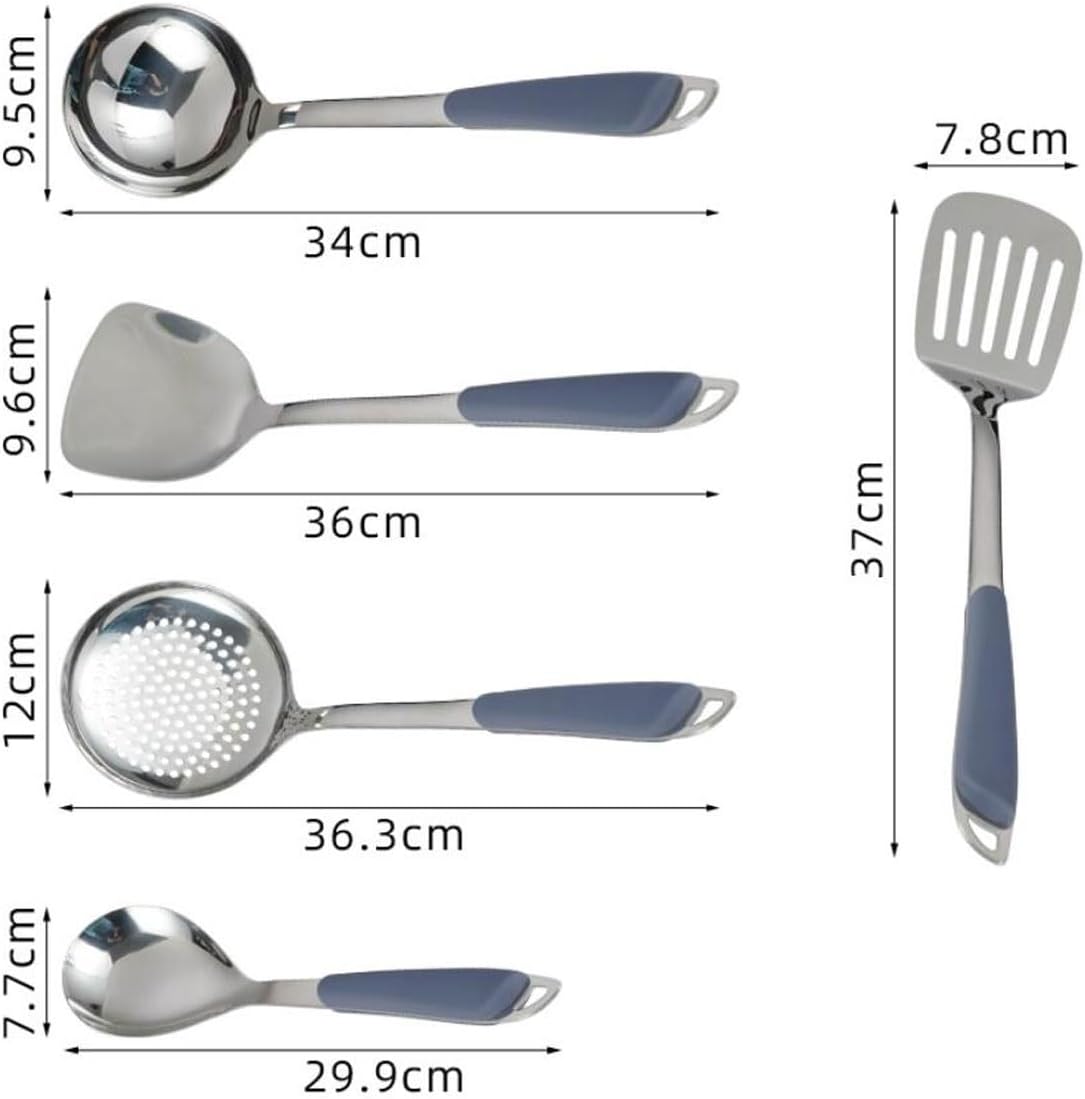 Kitchen Utensils Set, Cookware Dining Gadgets Spoons for Cooking Spatulas Stainless Steel Cooking Utensils Spatulas Spoons Kitchen Tools 5 Pieces