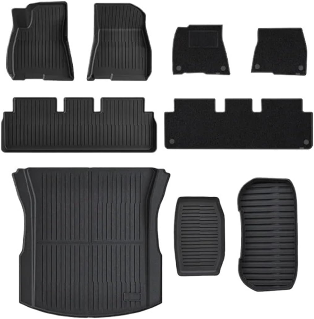 Compatible for Tesla Model Y 3 2021 to 2023 LHD All TPE Floor Mats Trunk Mat Cargo Liner Left Rudder Foot Pads Car Accessories(2013285)