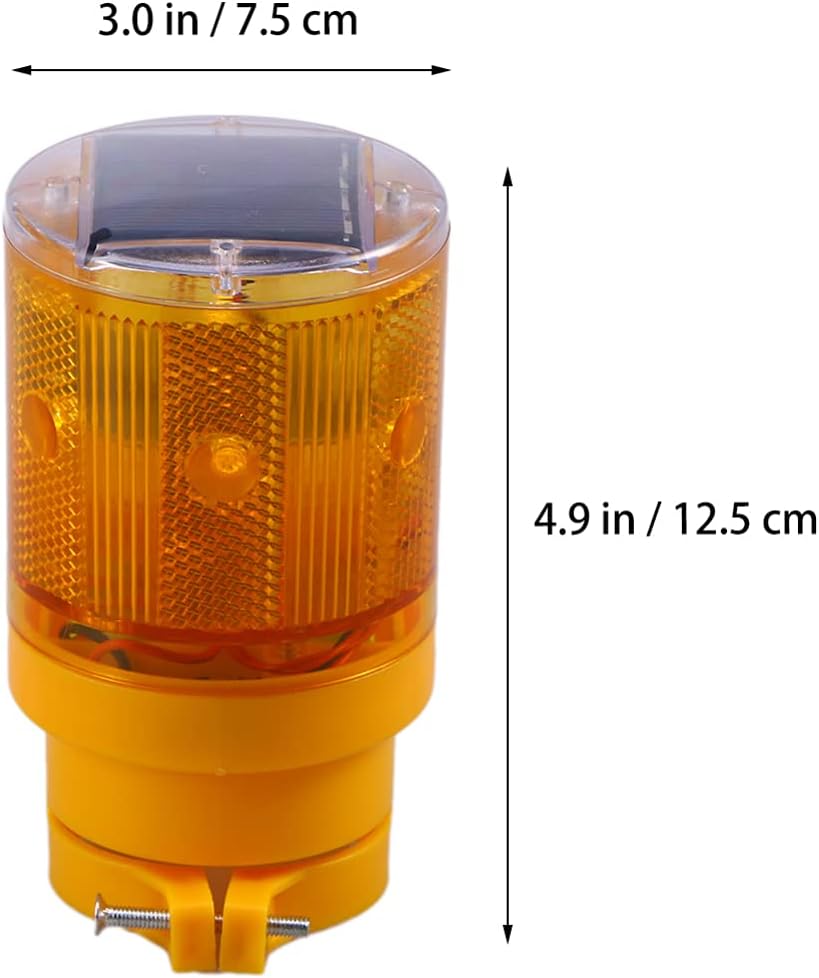 Zerodeko 5sets 2pcs Solar Traffic Light LED Lamp Emergency Beacon for Road Construction Safety Signal Automatic Night Illumination Orange 2pcs*5