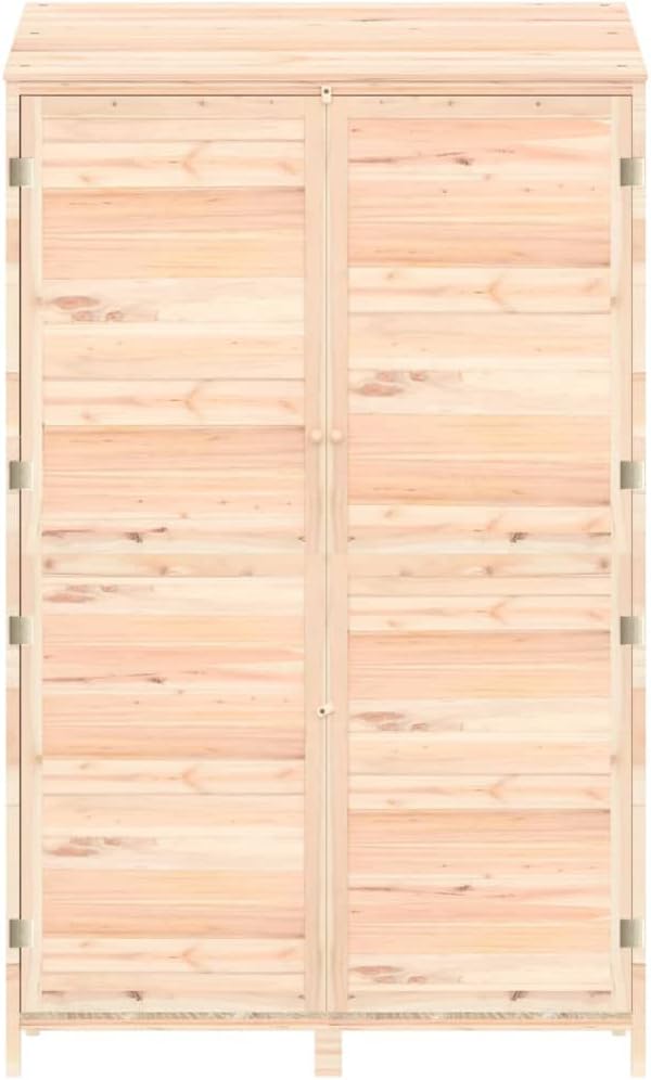 Wooden Garden Storage Shed, Solid Wood Fir Outdoor Storage Cabinet, Garden Wood Tool Shed, Outside Wooden Shed Organizer for Yard, Patio, Deck and Porch, 40.2'x20.5'x68.7'