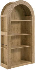 LUMISOL Arched Kitchen Pantry Cabinet with Storage Shelf, 78.74' Tall Bookcase with 4 Tier Shelf, 4-Tier Storage Bookcase for Living Room Dining Room, Natural