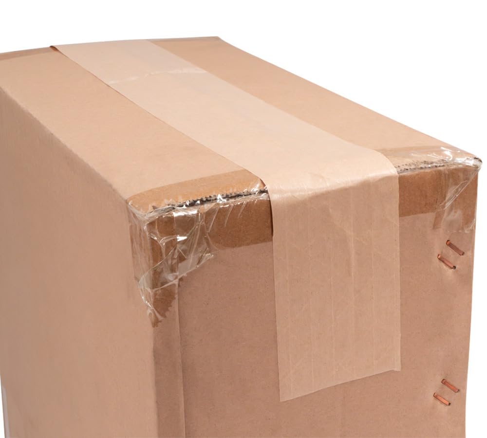 Mytee Products 16 Rolls 2.75'x450' Water Activated Tape - Reinforced Gummed Tape for Package - Strong Adhesive & Holding Power Kraft Paper Tape - Brown Packing Tape for Sealing Box (7200 feet Total)