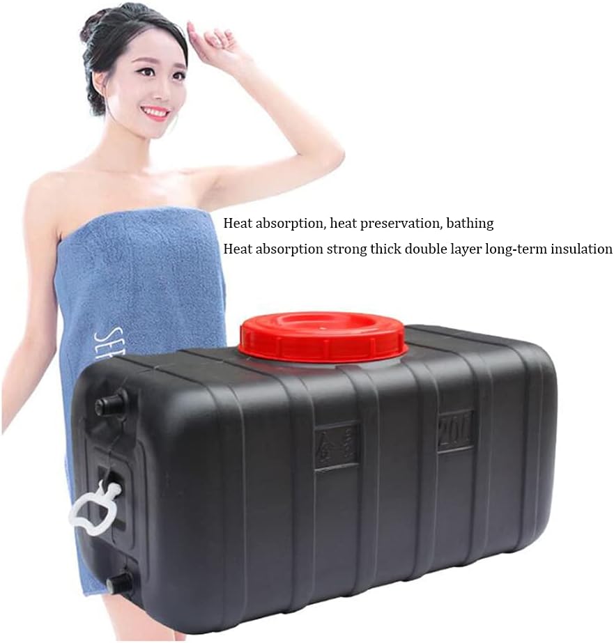 Outdoor Camping Water Tank Plastic Storage Water Container, Household Water Storage Bucket Emergency Storage Water Tank with Faucet, Travel Camping Solar Hot Water Bucket Bath Barrel