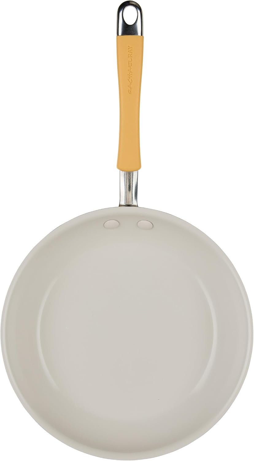 Rachael Ray Cucina Ceramic Nonstick Cookware Pots and Pans Set, 13-Piece, Tumeric Yellow