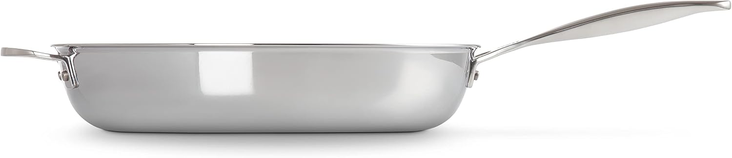 Le Creuset Tri-Ply Stainless Steel Nonstick 12.5' Deep Fry Pan with Helper Handle