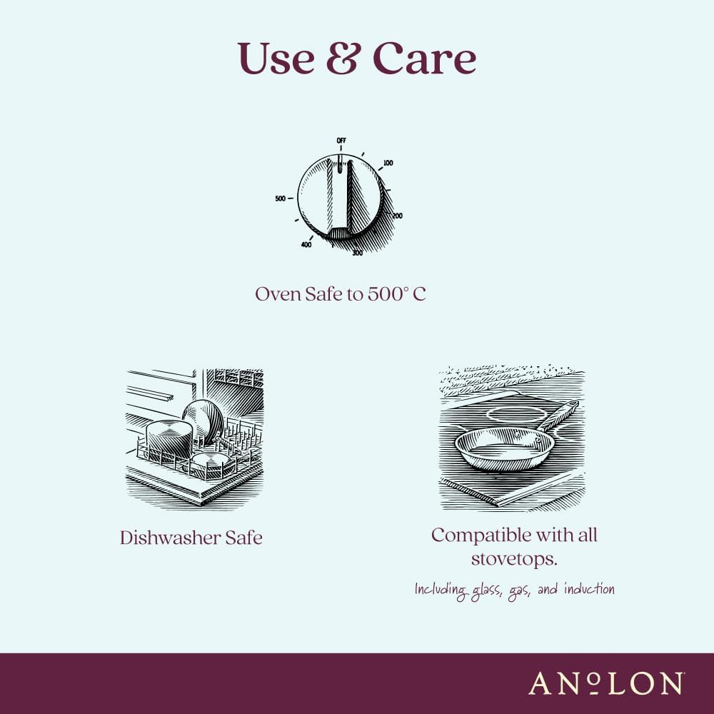 Anolon Nouvelle Stainless Steel Cookware Pots and Pans Set, 10 Piece