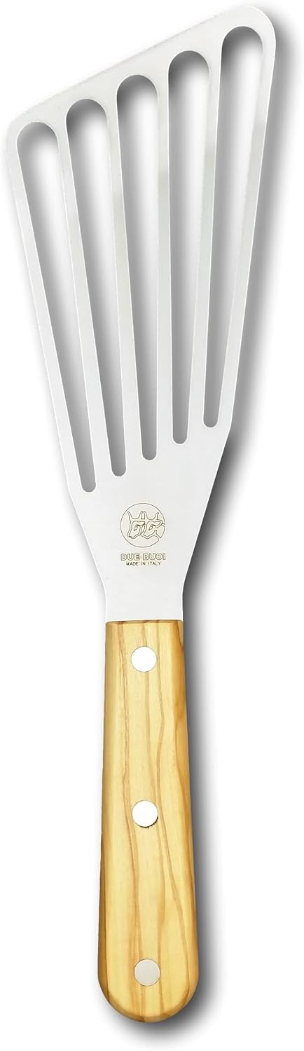 DUE BUOI | Set of 6 EXTRA Stainless Steel Spatulas - Olive Wood Handle