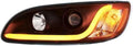 United Pacific 31239 Projection Headlight Assembly, LH, Black Housing, High/Low Beam, H7/H1/3157 Bulb, with Signal Light and Amber LED Dual Mode Light Bar
